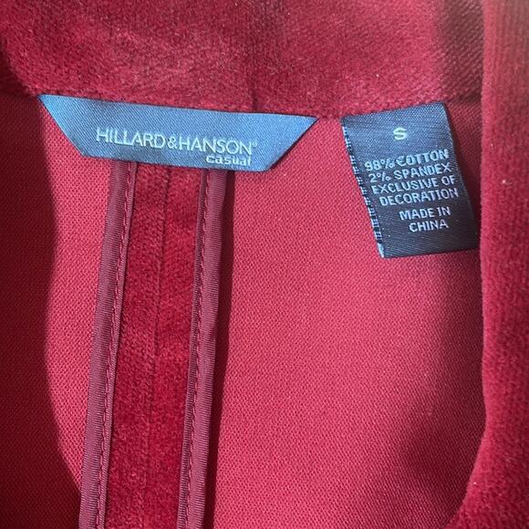 Hillard & Hanson Women's Peplum-Back Corduroy Blazer dark red rust - Picture 3 of 5